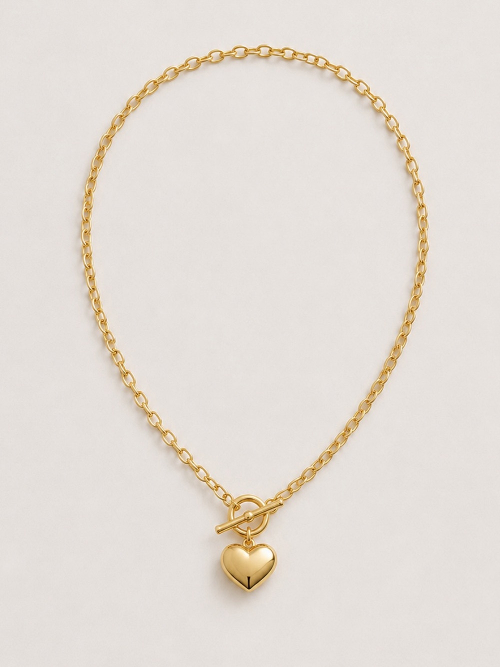 New! Classic Gold Heart Link Chain Necklace NWOT 5041